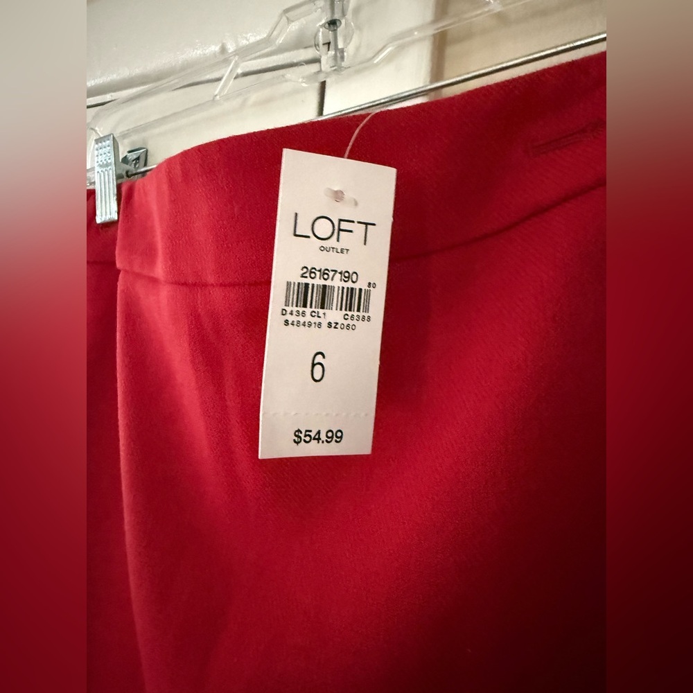 LOFT Vibrant Red Skirt